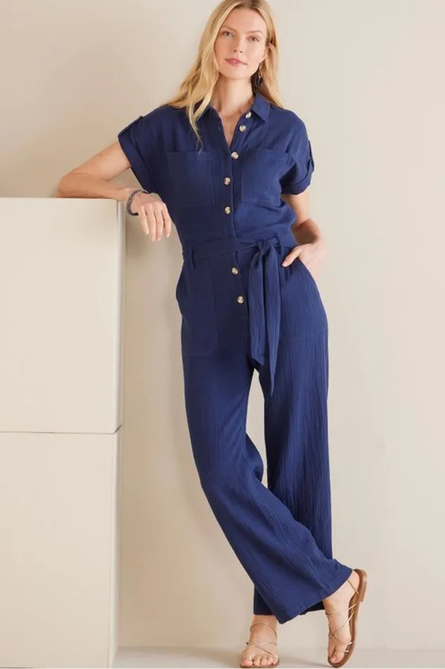 Women Natasha Gauze Jumpsuit Navy Soft Surroundings Dresses Women Natasha Gauze Jumpsuit Navy Soft Surroundings Dresses