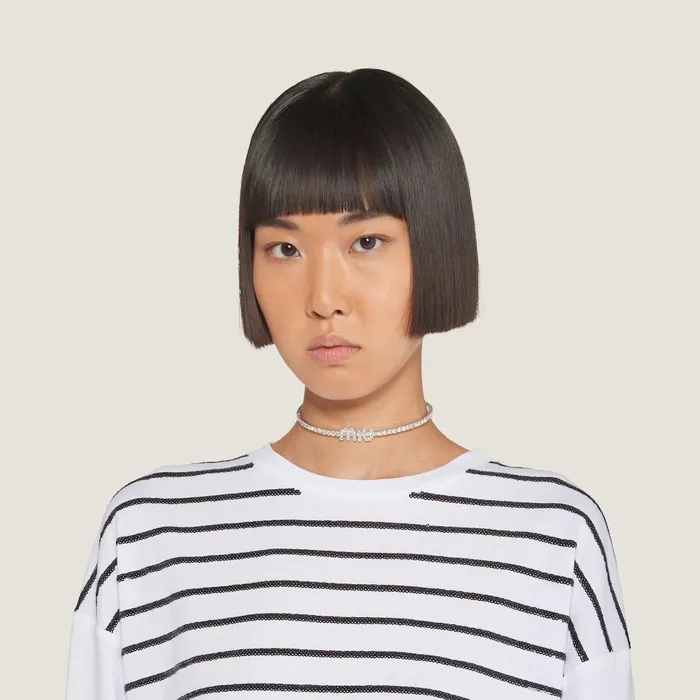 Women Necklaces Miu Miu Crystal Necklace Steelcrystal Women Necklaces Miu Miu Crystal Necklace Steelcrystal