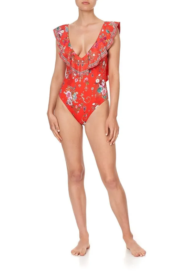 Women One Pieces Camilla Deep V Frill One Piece Cameos Can Can