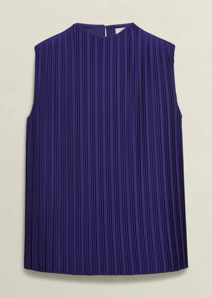 Women Orla Pleated Blouse Rich Blue Hobbs Tops