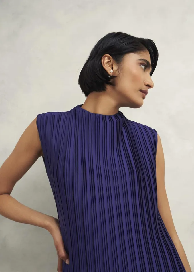 Women Orla Pleated Blouse Rich Blue Hobbs Tops