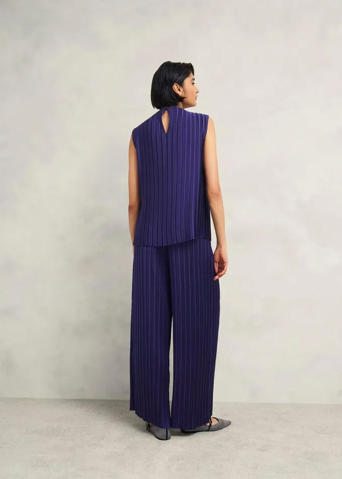 Women Orla Pleated Blouse Rich Blue Hobbs Tops