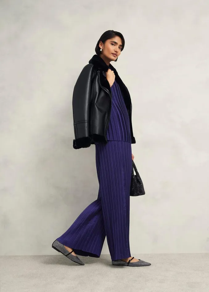 Women Orla Pleated Blouse Rich Blue Hobbs Tops