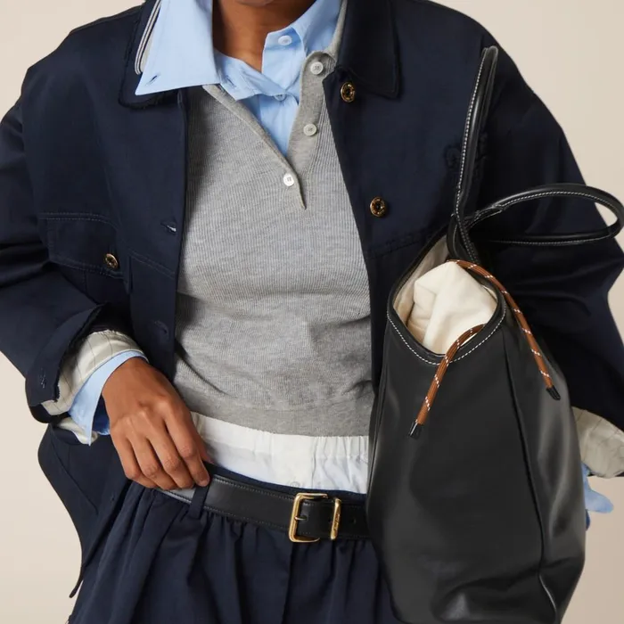 Women Outerwear Miu Miu Chino Blouson Jacket Navy Women Outerwear Miu Miu Chino Blouson Jacket Navy
