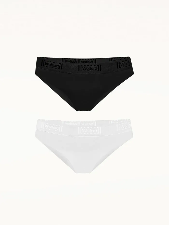 Women Panties Wolford Men039s Pure Brief Set Logo Blackwhite
