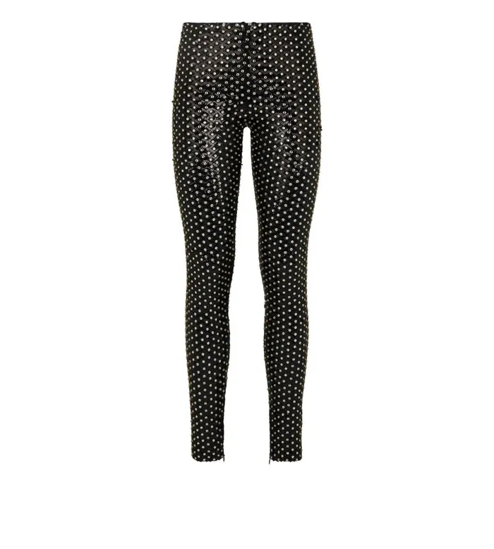 Women Pants and Shorts Tom Ford Sequin Embroidered Leggings Black Crystal
