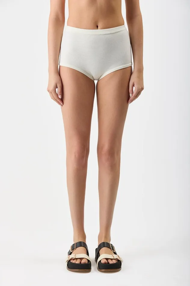 Women Pants Gabriela Hearst Aris Knit Short In Ivory Merino Wool