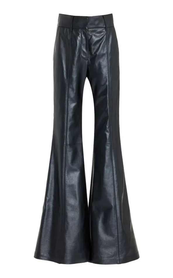 Women Pants Gabriela Hearst Rhein Pant In Black Metallic Nappa Leather