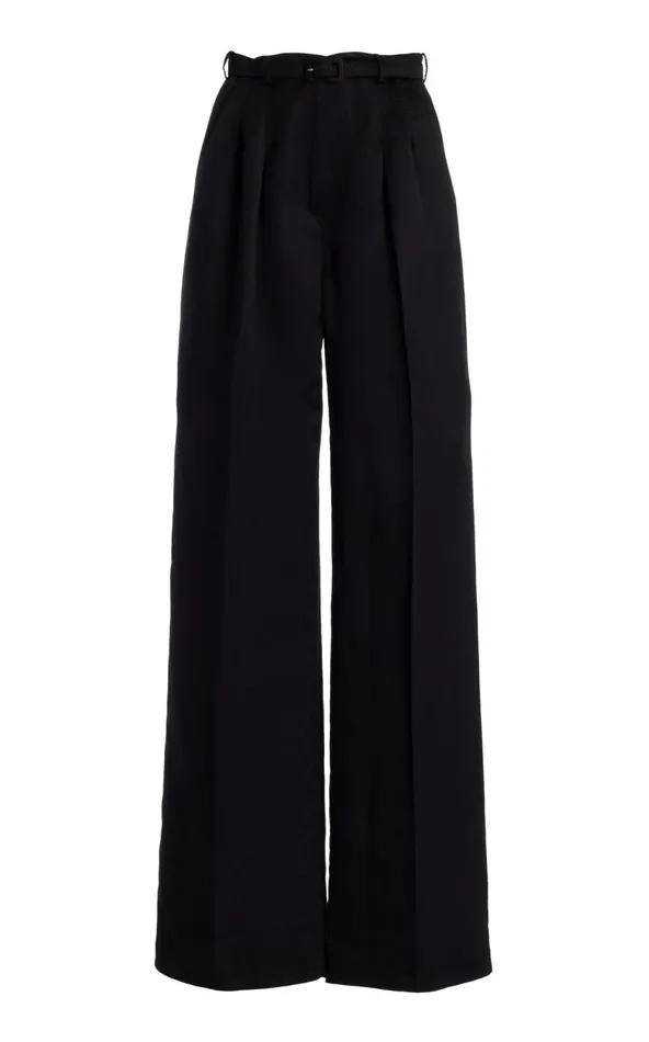 Women Pants Gabriela Hearst Vargas Pant In Black Silk Linen Satin