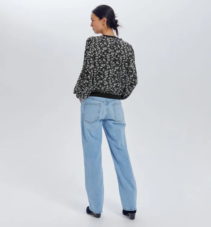 Women Patterned Blouse 8211 Black Print Promod Shirts And Tunics Women Patterned Blouse 8211 Black Print Promod Shirts And Tunics