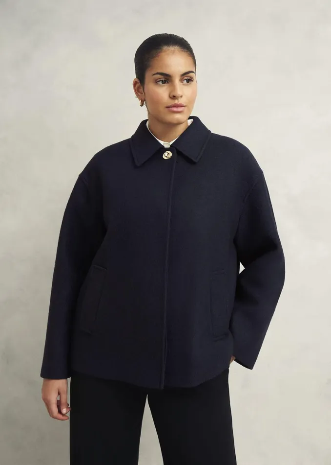 Women Payton Coat With Wool Navy Hobbs Coats and Jackets
