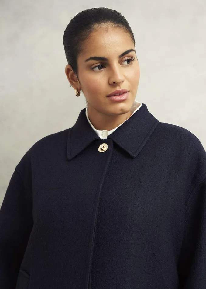 Women Payton Coat With Wool Navy Hobbs Coats and Jackets