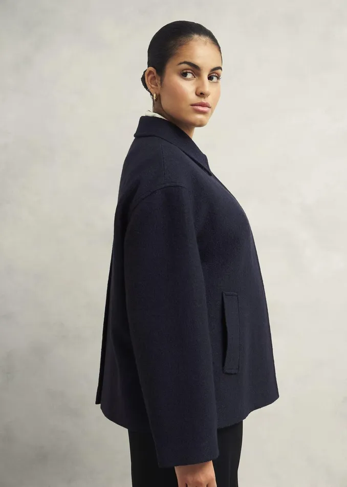 Women Payton Coat With Wool Navy Hobbs Coats and Jackets