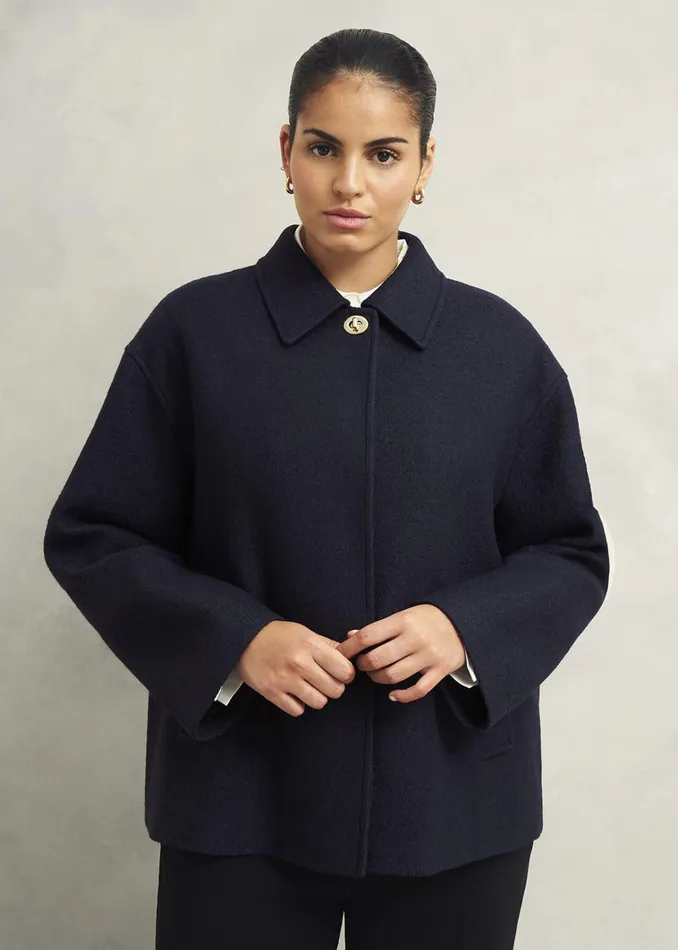 Women Payton Coat With Wool Navy Hobbs Coats and Jackets