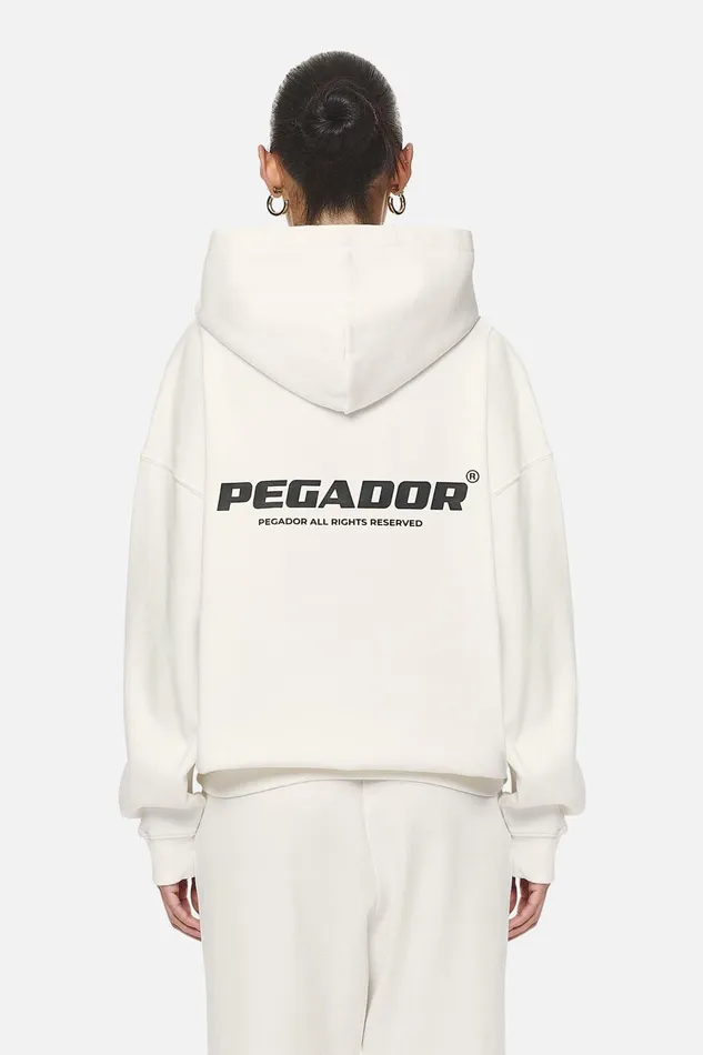 Women Pegador Hoodies Atna Logo Oversized Hoodie Washed Coconut Milk Black