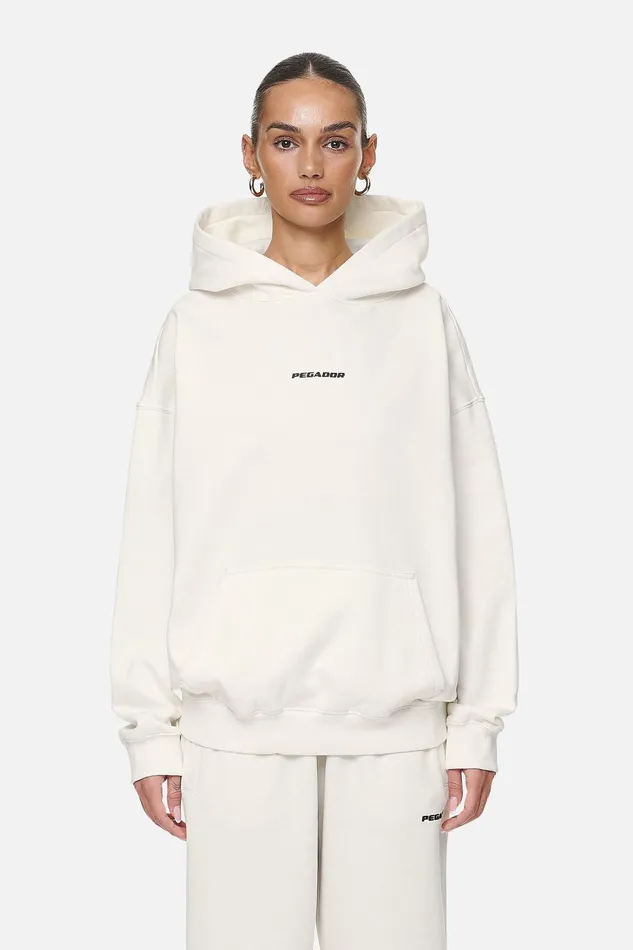 Women Pegador Hoodies Atna Logo Oversized Hoodie Washed Coconut Milk Black Women Pegador Hoodies Atna Logo Oversized Hoodie Washed Coconut Milk Black