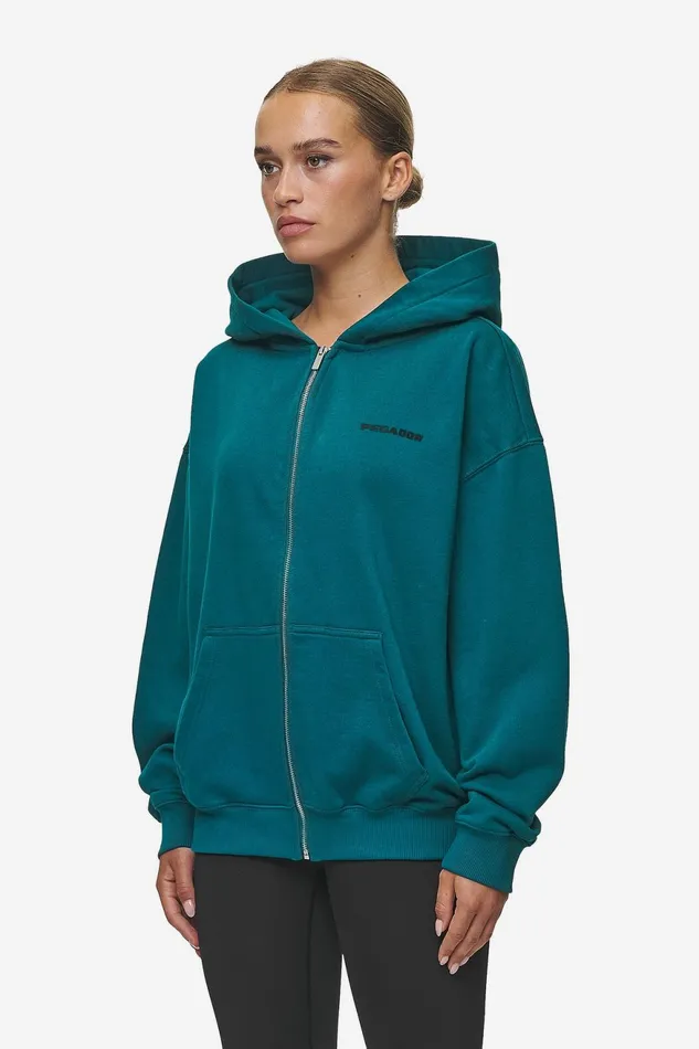 Women Pegador Hoodies Clarita Oversized Sweat Jacket Washed Urban Turquoise Black Gum Women Pegador Hoodies Clarita Oversized Sweat Jacket Washed Urban Turquoise Black Gum