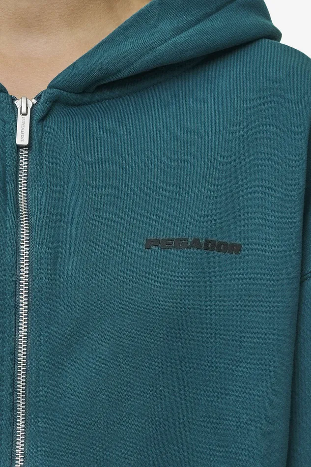 Women Pegador Hoodies Clarita Oversized Sweat Jacket Washed Urban Turquoise Black Gum Women Pegador Hoodies Clarita Oversized Sweat Jacket Washed Urban Turquoise Black Gum