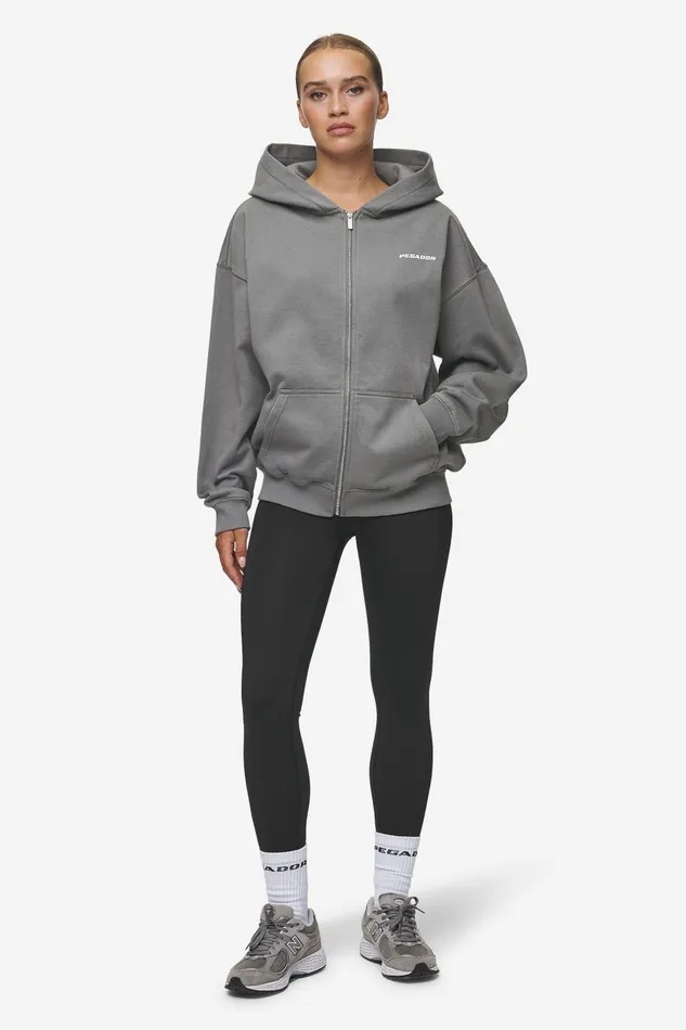 Women Pegador Hoodies Ramira Oversized Sweat Jacket Washed Deep Grey White Women Pegador Hoodies Ramira Oversized Sweat Jacket Washed Deep Grey White