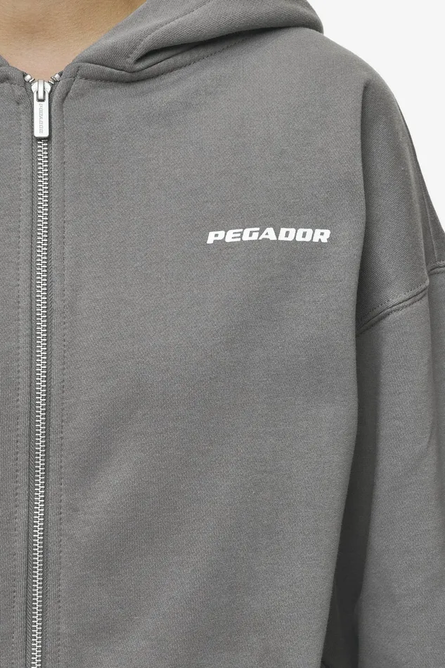 Women Pegador Hoodies Ramira Oversized Sweat Jacket Washed Deep Grey White Women Pegador Hoodies Ramira Oversized Sweat Jacket Washed Deep Grey White