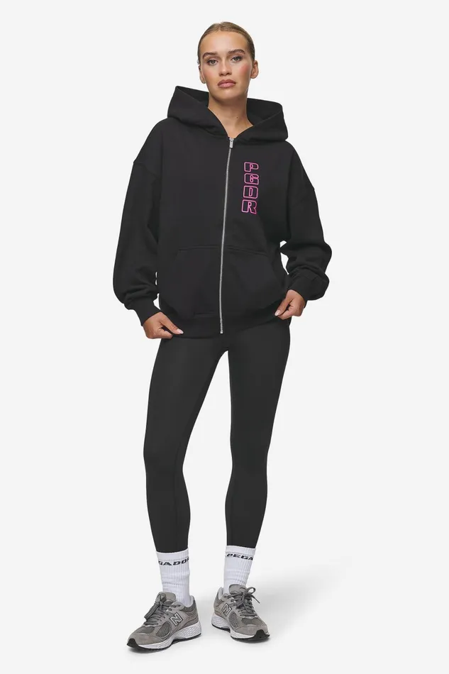 Women Pegador Hoodies Skyla Oversized Sweat Jacket Heavy Washed Black Women Pegador Hoodies Skyla Oversized Sweat Jacket Heavy Washed Black