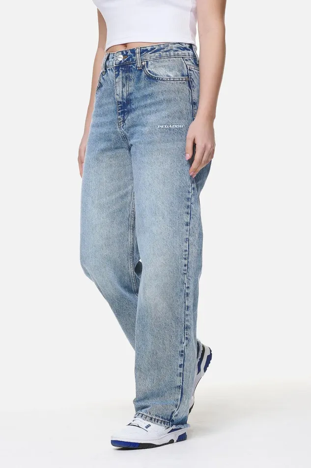 Women Pegador Jeans Allora Wide Jeans Bright Denim Blue