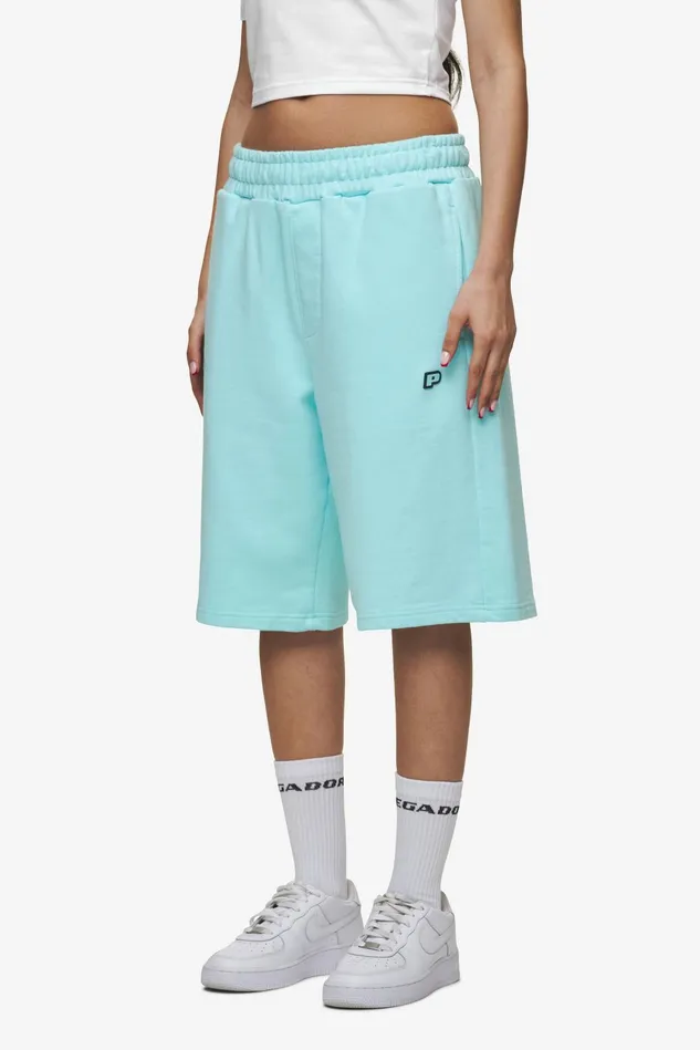 Women Pegador Shorts Leono Overknee Heavy Sweat Shorts Washed Sky Blue Gum