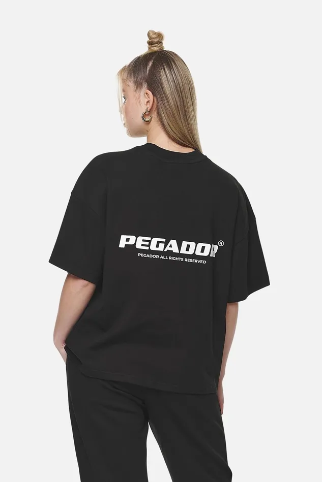 Women Pegador Tees Arendal Logo Heavy Oversized TeeBlack White