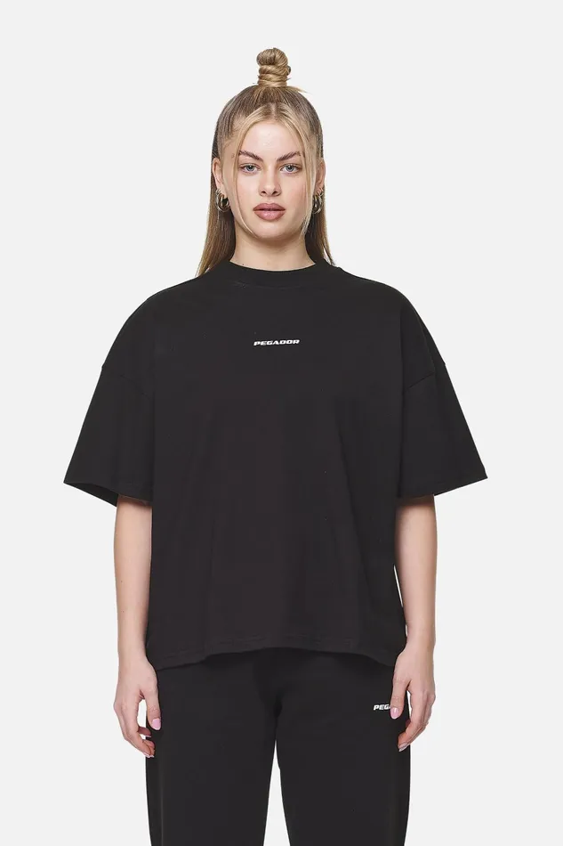 Women Pegador Tees Arendal Logo Heavy Oversized TeeBlack White Women Pegador Tees Arendal Logo Heavy Oversized TeeBlack White