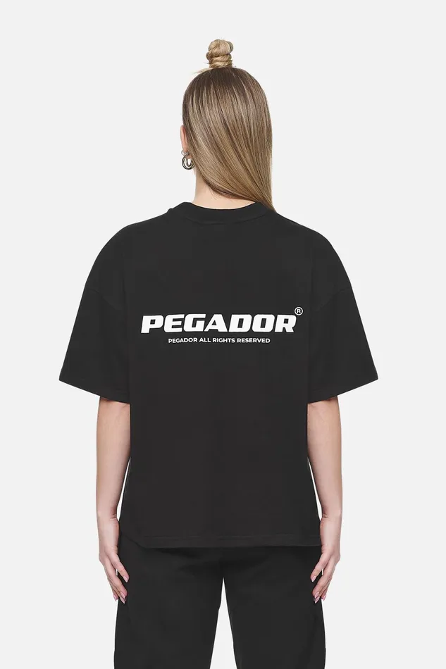 Women Pegador Tees Arendal Logo Heavy Oversized TeeBlack White Women Pegador Tees Arendal Logo Heavy Oversized TeeBlack White