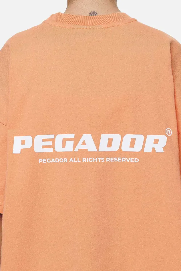 Women Pegador Tees Arendal Logo Heavy Oversized TeeWashed Apricot White