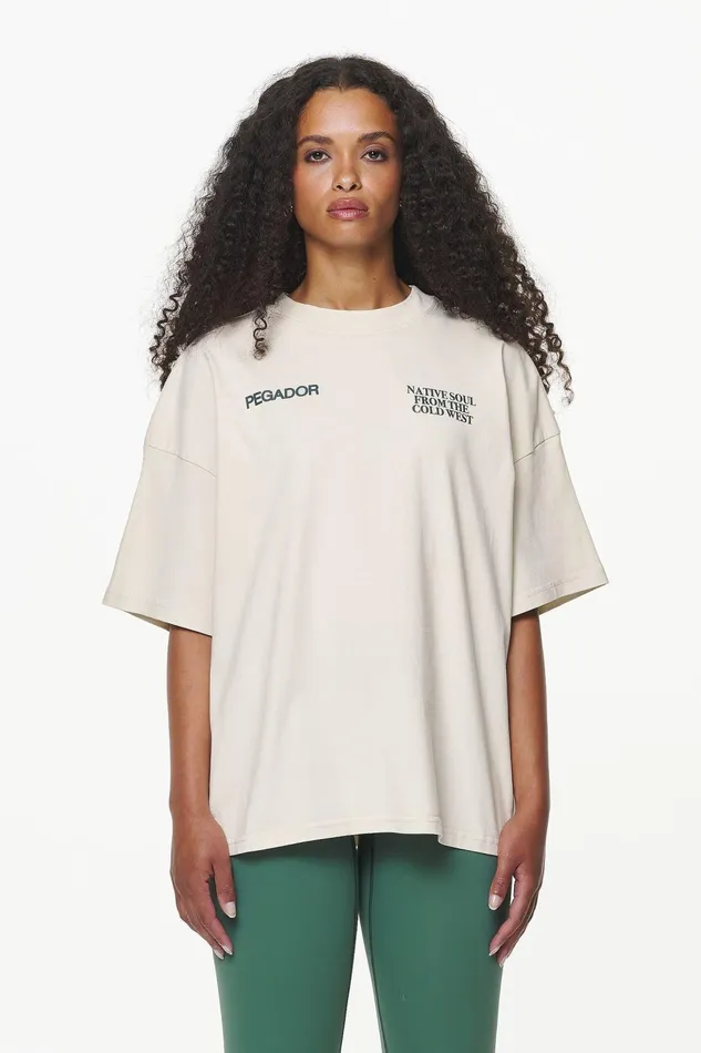 Women Pegador Tees Cadogan Heavy Oversized Tee Vintage Washed Bone White Women Pegador Tees Cadogan Heavy Oversized Tee Vintage Washed Bone White