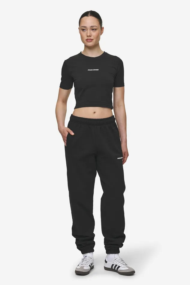 Women Pegador Tees Ines Cropped Baby Tee Black White Gum Women Pegador Tees Ines Cropped Baby Tee Black White Gum