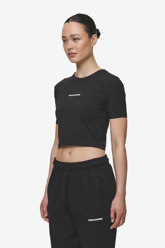 Women Pegador Tees Ines Cropped Baby Tee Black White Gum Women Pegador Tees Ines Cropped Baby Tee Black White Gum