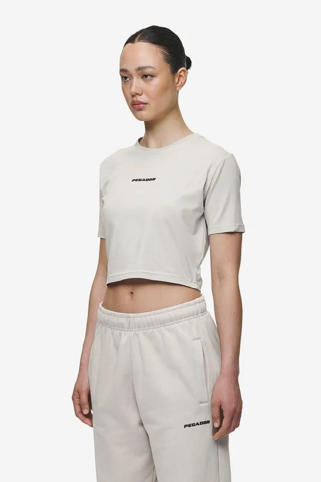 Women Pegador Tees Ines Cropped Baby Tee Washed Moon Grey Black Gum Women Pegador Tees Ines Cropped Baby Tee Washed Moon Grey Black Gum