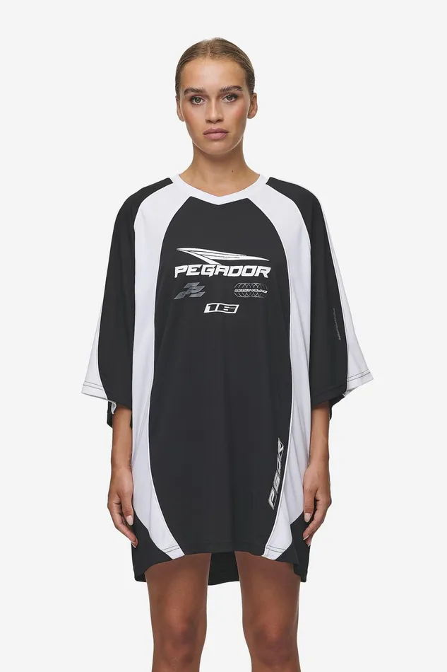 Women Pegador Tees Moni Tricot Dress Black White