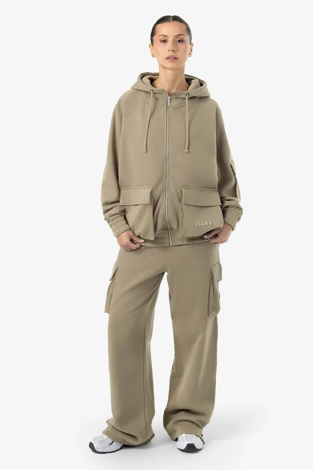 Women Pegador Zip Hoodies Nona Oversized Sweat Jacket Washed Desert Taupe Women Pegador Zip Hoodies Nona Oversized Sweat Jacket Washed Desert Taupe
