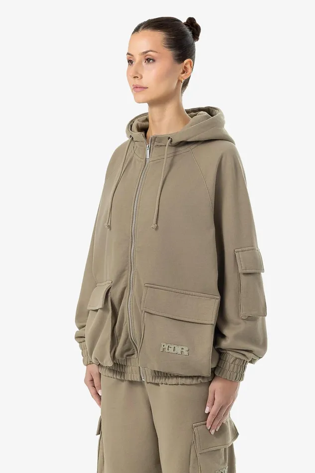 Women Pegador Zip Hoodies Nona Oversized Sweat Jacket Washed Desert Taupe Women Pegador Zip Hoodies Nona Oversized Sweat Jacket Washed Desert Taupe