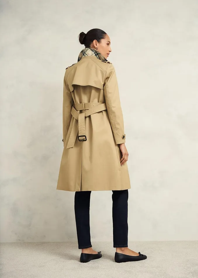 Women Petite Hallie Shower Resistant Trench Coat Fawn Beige Hobbs Coats and Jackets