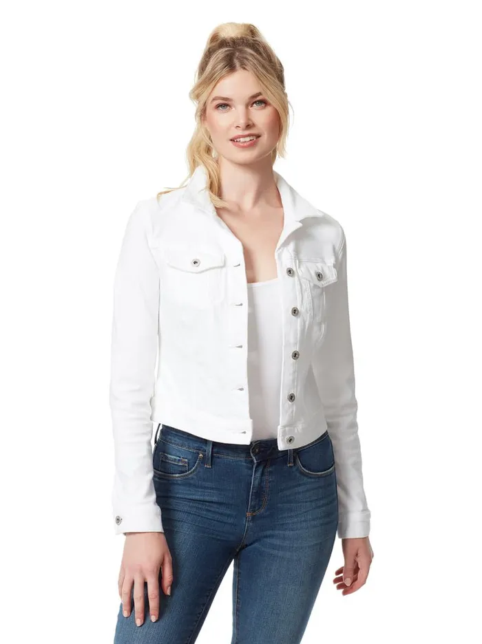Women Pixie Jacket In White Jessica Simpson Denim