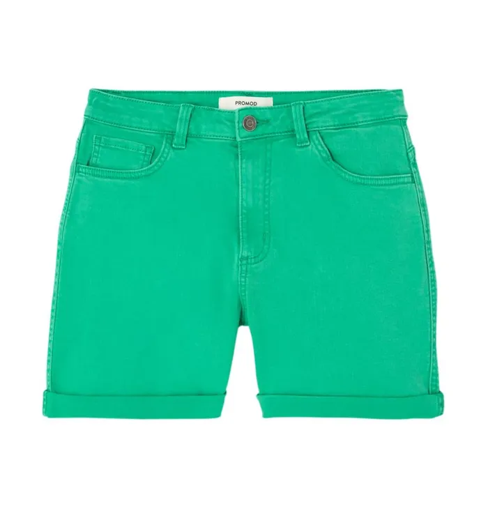 Women Plain Canvas Shorts 8211 Green Promod Shorts Women Plain Canvas Shorts 8211 Green Promod Shorts