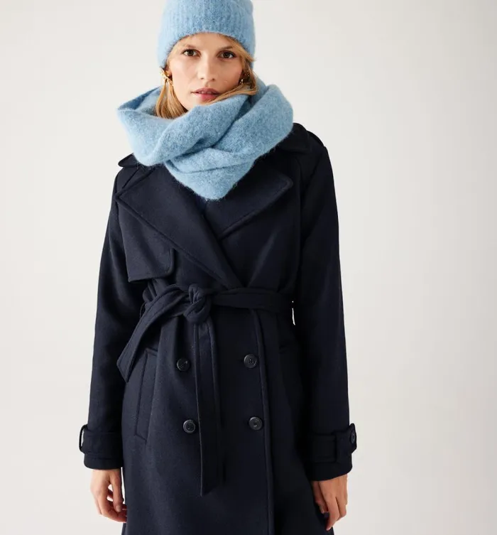 Women Plain Trenchcoat 8211 Navy Blue Promod Coats Women Plain Trenchcoat 8211 Navy Blue Promod Coats
