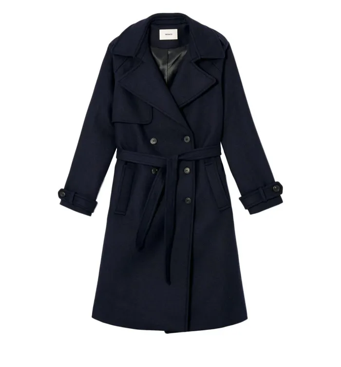 Women Plain Trenchcoat 8211 Navy Blue Promod Coats Women Plain Trenchcoat 8211 Navy Blue Promod Coats