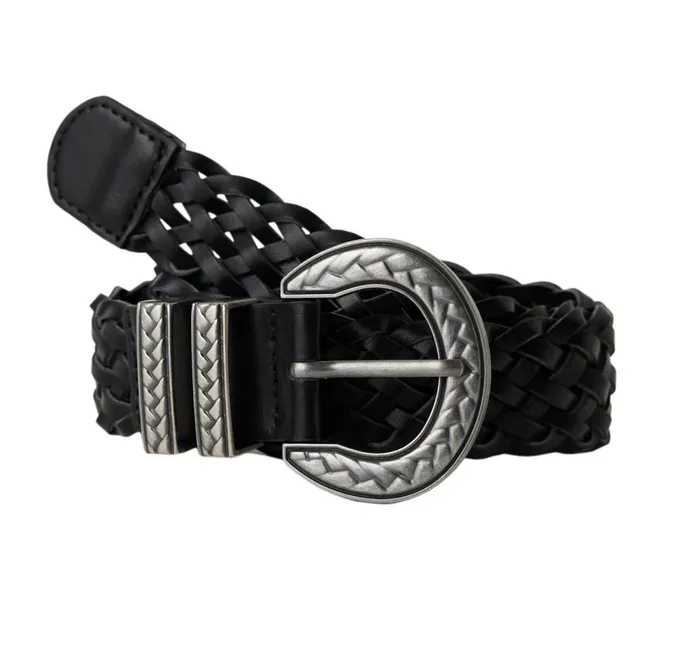 Women Plaited Belt 8211 Black Promod Belts