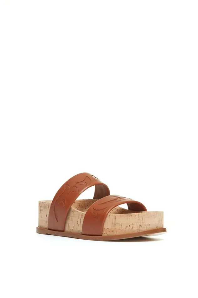 Women Platforms Gabriela Hearst Flame Striker Sandal In Cognac Leather