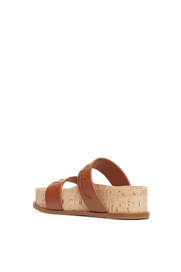 Women Platforms Gabriela Hearst Flame Striker Sandal In Cognac Leather