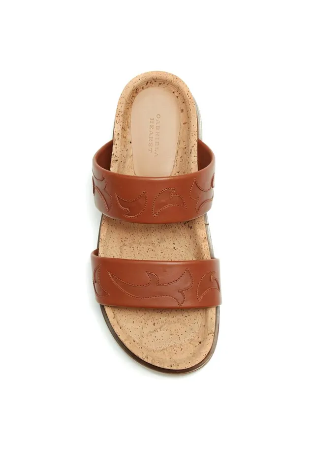 Women Platforms Gabriela Hearst Flame Striker Sandal In Cognac Leather