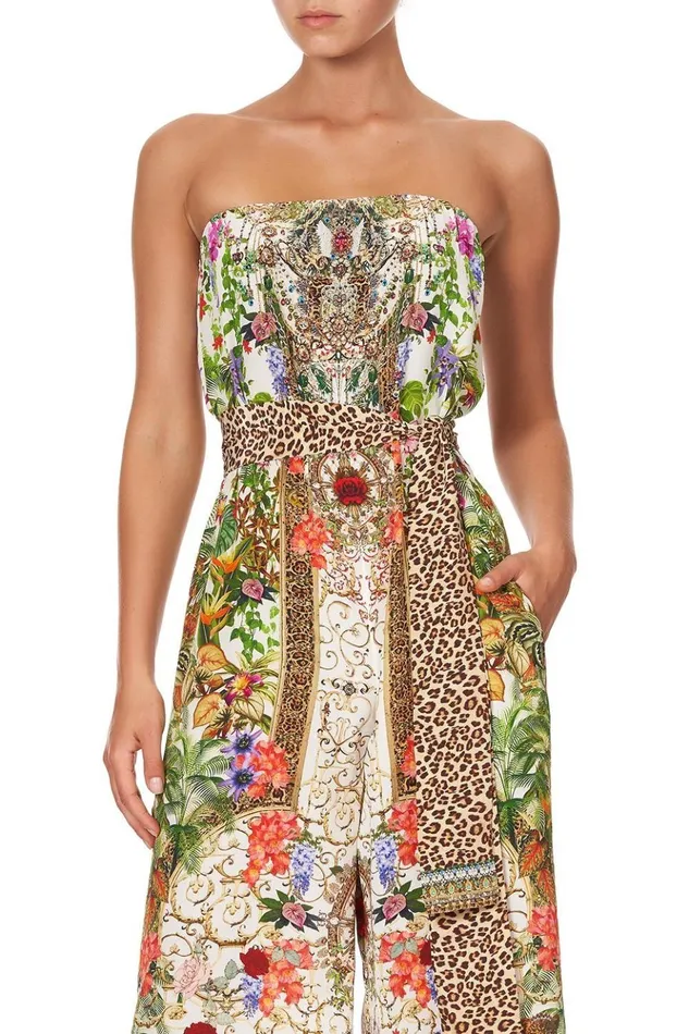 Women Playsuits and Jumpsuits Camilla Tie Waist Strapless Jumpsuit Fair Verona