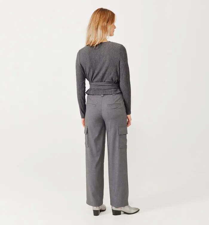 Women Pleated Jersey Crossover Top 8211 Dark Grey Promod Tops Women Pleated Jersey Crossover Top 8211 Dark Grey Promod Tops