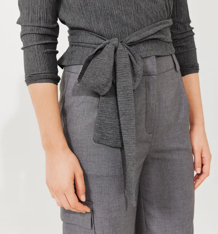 Women Pleated Jersey Crossover Top 8211 Dark Grey Promod Tops Women Pleated Jersey Crossover Top 8211 Dark Grey Promod Tops